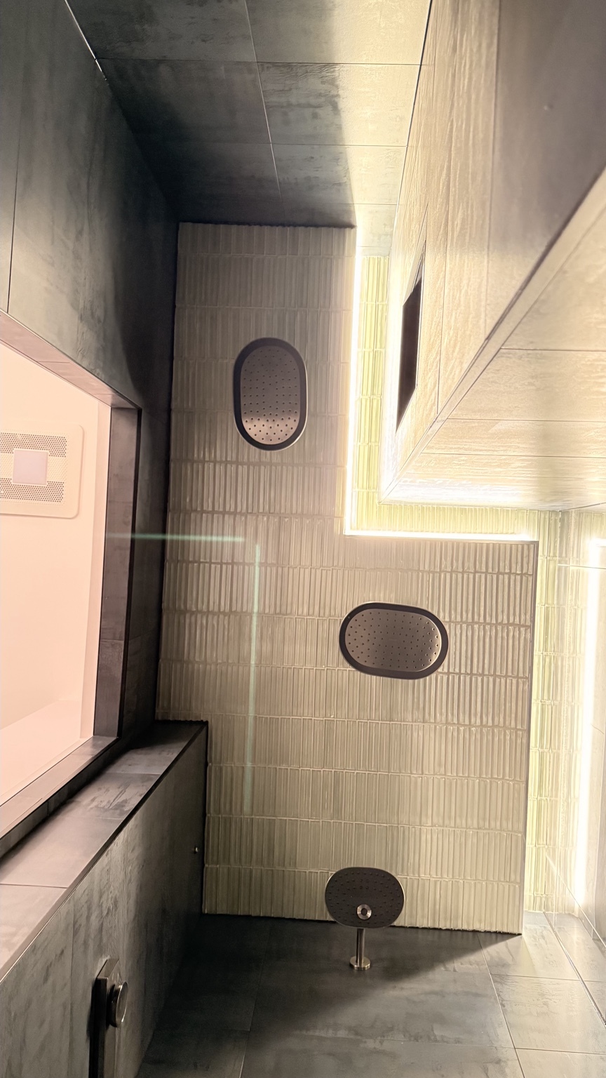 Shower detail with illuminated niche